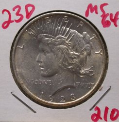1923 D Peace Dollar in Mint State 64!
