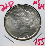 1922 D Peace Dollar in Mint State 64!