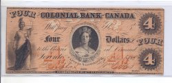 1869 Colonial Bank of Canada $4.00