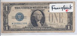 1928 A $1.00 Star Note Silver Certificate Funnyback!