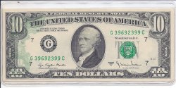 1977 A $10.00 Bleed Through Error Note in CU