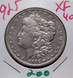 1892 S Morgan Dollar in XF40!