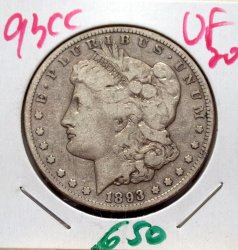 1893 CC Morgan Dollar in VF 20