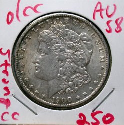 1900 O over CC Morgan Dollar in AU58!