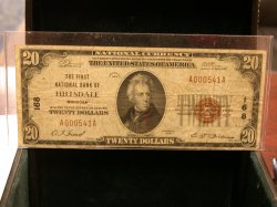 1929 $20 Hillsdale, MI 168 National!