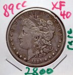 1889 CC Morgan Dollar in XF!