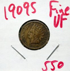 1909 S Indian Head Cent in Fine/VF