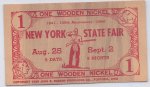 1940 New York State Fair Wooden Nickel Note