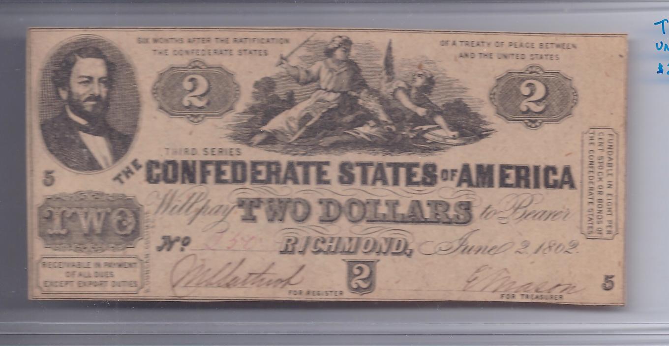 1862 3rd Series Confederate $2.00 - Click Image to Close
