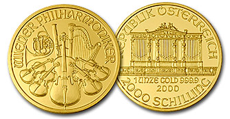 Vienna Austria 1 oz Gold Philharmonic. 24K Random Years - Click Image to Close